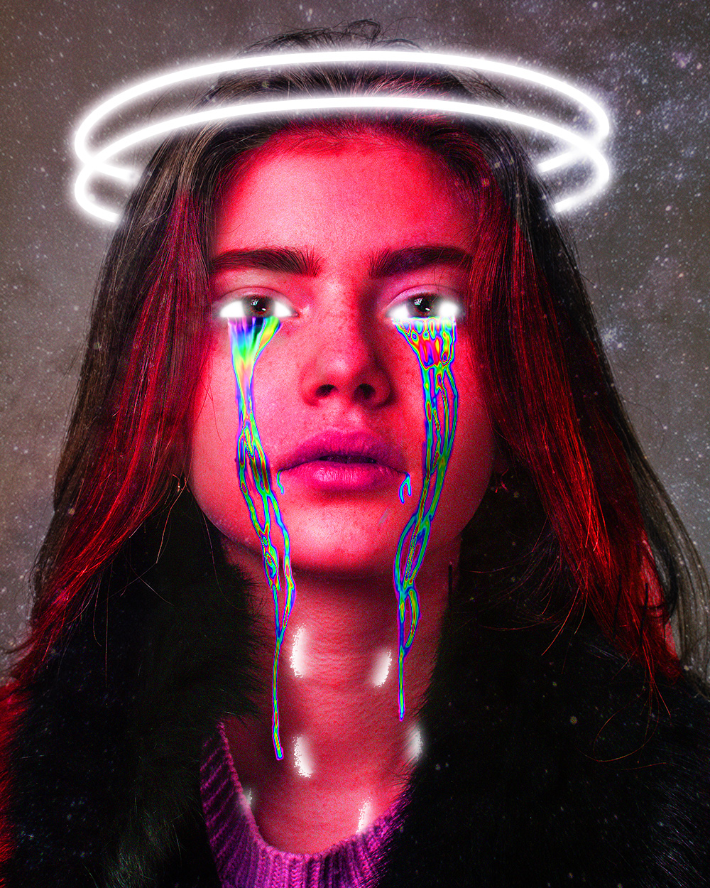Angel in tears